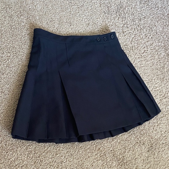 Q Mack Dresses & Skirts - Black Pleated Skirt with Button Detail